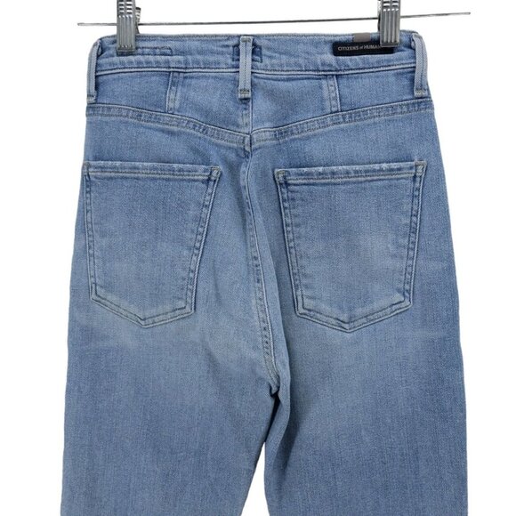 Citizens of Humanity COH Chrissy Uber High Rise Skinny Jeans Raw Frayed Hem 24 - Picture 4 of 9
